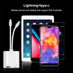 Adaptateur d'interface NK-1035 Pro 2 en 1 USB-C / Type-C + mâle 8 broches vers RJ45 + femelle de chargement 8 broches, NK-1035 Pro