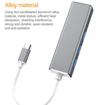 Adaptateur HUB USB-C / Type-C vers Ethernet Gigabit RJ45 & 3 x USB 3.0, ordinateur tablette téléphone universel, Ethernet Gigabit