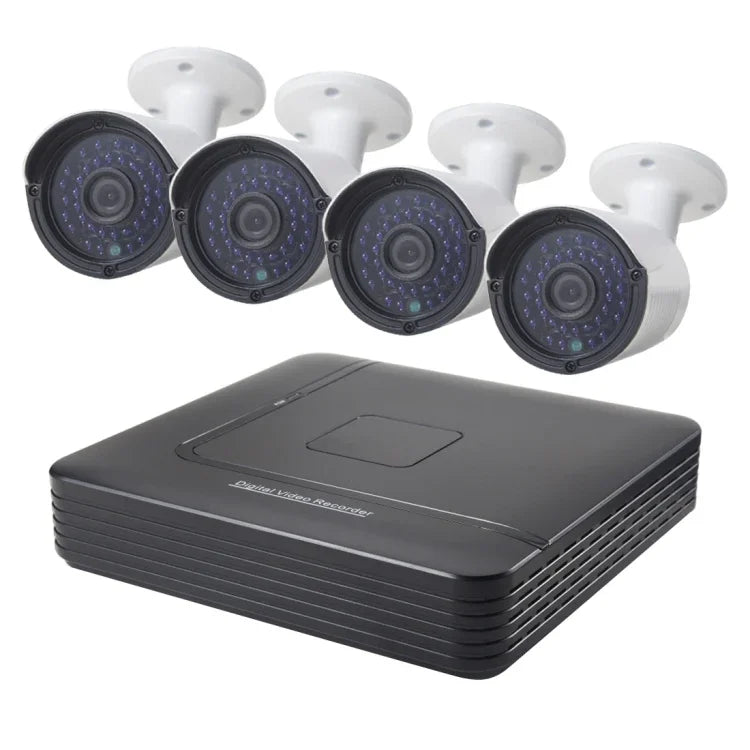 Kit NVR caméra IP Bullet 4Ch A4B2, supporte la vision nocturne / détection de mouvement, distance IR: 20m, A4B2/Kit 720P, A4B2/Kit 1080P, A4B2/Kit 960P
