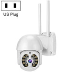 Caméra IP sans fil Tuya QX56 3.0 Mégapixels IP66 étanche 2.4G, supporte Amazon Alexa & Google Home & détection de mouvement & audio bidirectionnel & vision nocturne couleur & carte TF, prise EU, supporte Amazon Alexa & Google Home
