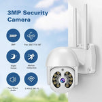 Caméra IP sans fil Tuya QX56 3.0 Mégapixels IP66 étanche 2.4G, supporte Amazon Alexa & Google Home & détection de mouvement & audio bidirectionnel & vision nocturne couleur & carte TF, prise EU, supporte Amazon Alexa & Google Home