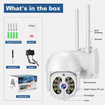 Caméra IP sans fil Tuya QX56 3.0 Mégapixels IP66 étanche 2.4G, supporte Amazon Alexa & Google Home & détection de mouvement & audio bidirectionnel & vision nocturne couleur & carte TF, prise EU, supporte Amazon Alexa & Google Home