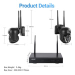 ESCAM WNK618 Système de sécurité NVR HD avec caméra dôme sans fil 3,0 mégapixels à 8 canaux, prise en charge de la détection de mouvement, de l'audio bidirectionnel, de la vision nocturne en couleur et de la carte TF, prise européenne, WNK618