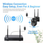 ESCAM WNK618 Système de sécurité NVR HD avec caméra dôme sans fil 3,0 mégapixels à 8 canaux, prise en charge de la détection de mouvement, de l'audio bidirectionnel, de la vision nocturne en couleur et de la carte TF, prise européenne, WNK618