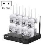 ESCAM WNK718 Système de sécurité NVR sans fil 8 canaux + 8 caméras IP, 3 millions de pixels, prise britannique, WNK718