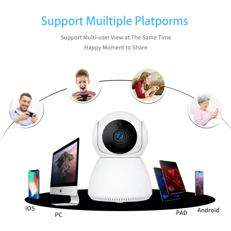 Caméra IP Pan-Tilt Wi-Fi intelligente YT24 V380 1.0MP, prend en charge les cartes TF / l'audio bidirectionnel / la détection de mouvement / la vision nocturne, YT24 1.0MP