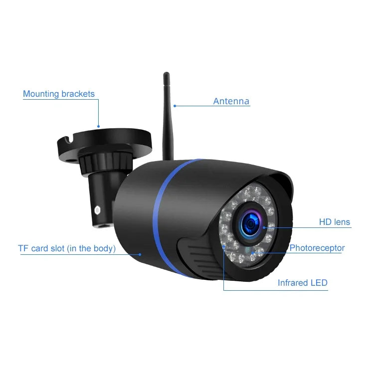 Caméra IP sans fil Q4 2,0 millions de pixels 1080P HD, prend en charge la détection de mouvement et l'audio bidirectionnel et la vision nocturne infrarouge et la carte TF, prise américaine, Q4