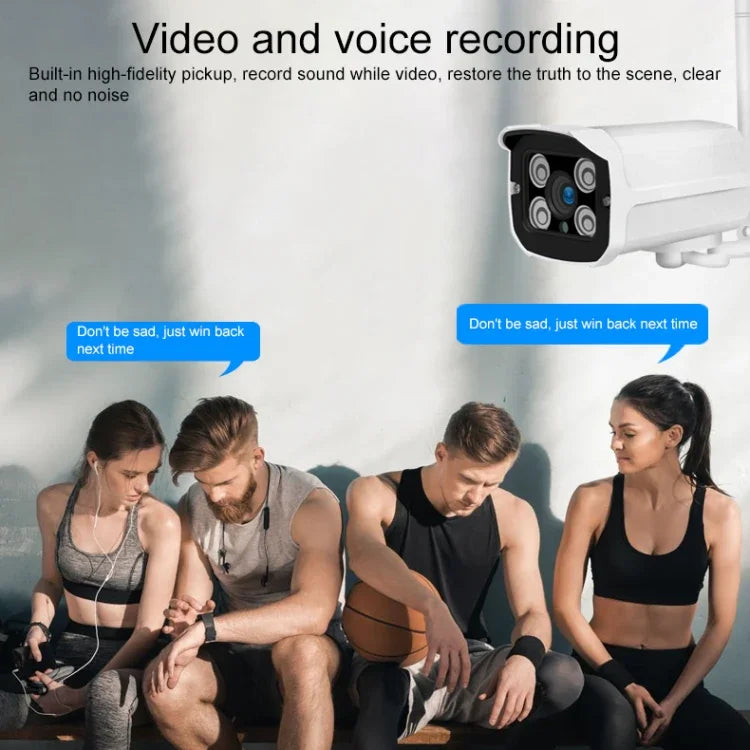 Caméra IP sans fil HD Q8 1080P, Prend en charge la détection de mouvement et la vision nocturne infrarouge et la carte TF, Prise AU, Q8