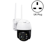 QX36 Caméra WIFI PTZ rotative à 360 degrés, étanche IP65, objectif 3,6 mm, 3,0 Mégapixels, 1080P, supporte la couleur jour et nuit, interphone vocal bidirectionnel, détection humanoïde de mouvement, lecture vidéo et carte TF de 128 Go, prise AU, QX36