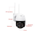 QX36 Caméra WIFI PTZ rotative à 360 degrés, étanche IP65, objectif 3,6 mm, 3,0 Mégapixels, 1080P, supporte la couleur jour et nuit, interphone vocal bidirectionnel, détection humanoïde de mouvement, lecture vidéo et carte TF de 128 Go, prise AU, QX36