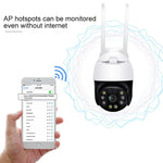 QX36 Caméra WIFI PTZ rotative à 360 degrés, étanche IP65, objectif 3,6 mm, 3,0 Mégapixels, 1080P, supporte la couleur jour et nuit, interphone vocal bidirectionnel, détection humanoïde de mouvement, lecture vidéo et carte TF de 128 Go, prise AU, QX36