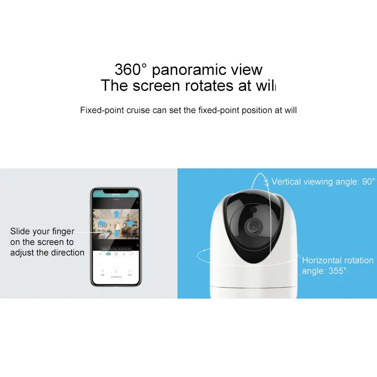 Caméra de surveillance intérieure sans fil HD YT47 avec tête rotative, supporte la détection de mouvement, la vision nocturne infrarouge et les cartes Micro SD, prise AU, YT47