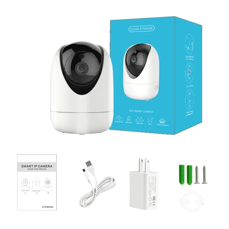 Caméra de surveillance intérieure sans fil HD YT47 avec tête rotative, supporte la détection de mouvement, la vision nocturne infrarouge et les cartes Micro SD, prise AU, YT47