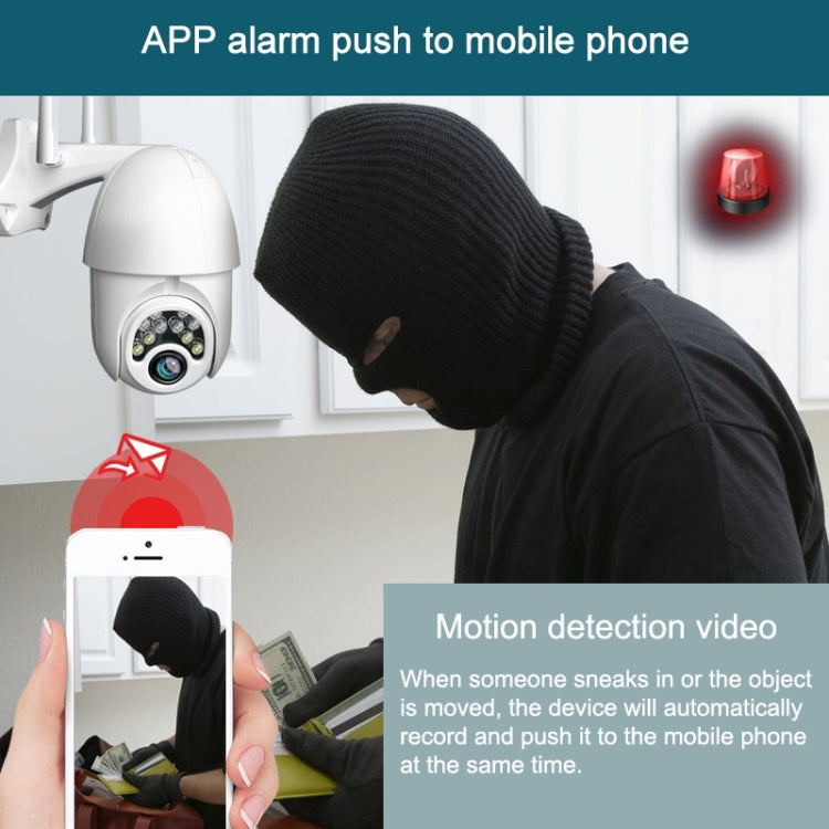 Q10 Téléphone Portable Extérieur Rotation à Distance Sans Fil WiFi 10 Lumières Vision Nocturne IR Caméra HD, Support Vidéo de Détection de Mouvement / Alarme et Enregistrement, Prise UK, Vision Nocturne IR Q10