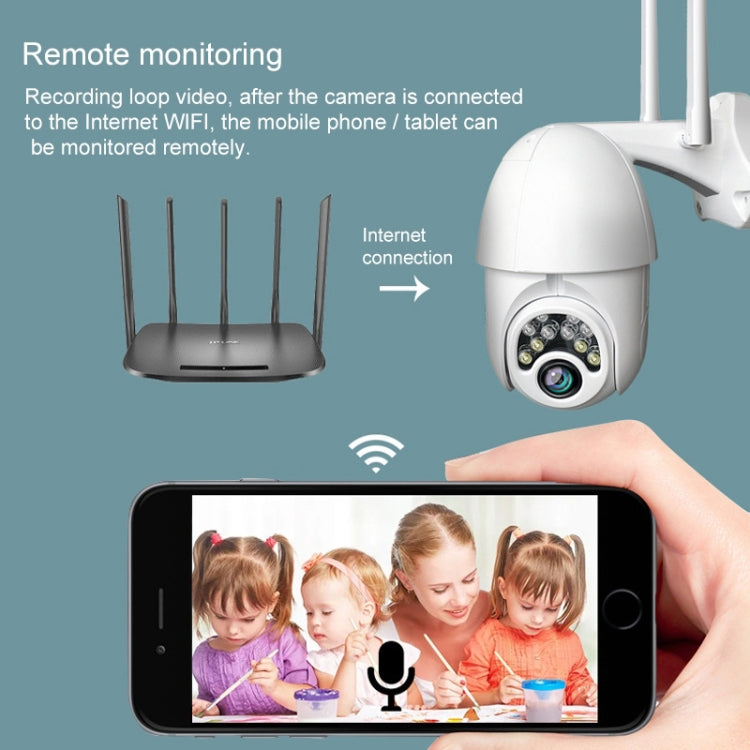 Q10 Téléphone Portable Extérieur Rotation à Distance Sans Fil WiFi 10 Lumières Vision Nocturne IR Caméra HD, Support Vidéo de Détection de Mouvement / Alarme et Enregistrement, Prise UK, Vision Nocturne IR Q10