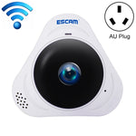 ESCAM Q8 960P Caméra IP WiFi panoramique 360 degrés avec objectif Fisheye 1.3MP, support détection de mouvement / vision nocturne, distance IR: 5-10m, prise AU, Q8 prise US, Q8 prise AU, Q8 prise EU, Q8 prise UK