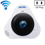 ESCAM Q8 960P Caméra IP WiFi panoramique 360 degrés avec objectif Fisheye 1.3MP, support détection de mouvement / vision nocturne, distance IR: 5-10m, prise AU, Q8 prise US, Q8 prise AU, Q8 prise EU, Q8 prise UK