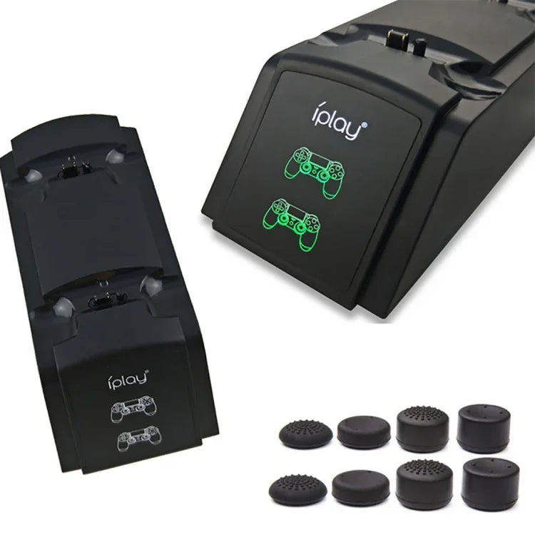Station de charge double port iplay / Support de charge pour manettes Sony PlayStation 4 PS4 et PS4 Pro Slim avec écran indicateur LED, HBP-119