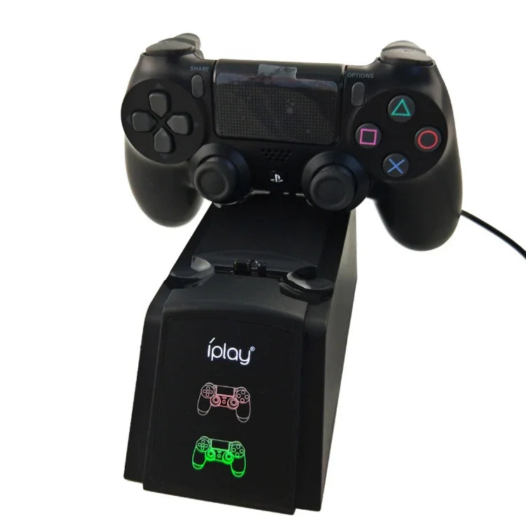 Station de charge double port iplay / Support de charge pour manettes Sony PlayStation 4 PS4 et PS4 Pro Slim avec écran indicateur LED, HBP-119