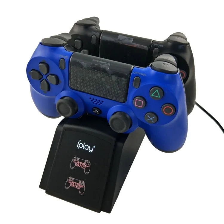 Station de charge double port iplay / Support de charge pour manettes Sony PlayStation 4 PS4 et PS4 Pro Slim avec écran indicateur LED, HBP-119