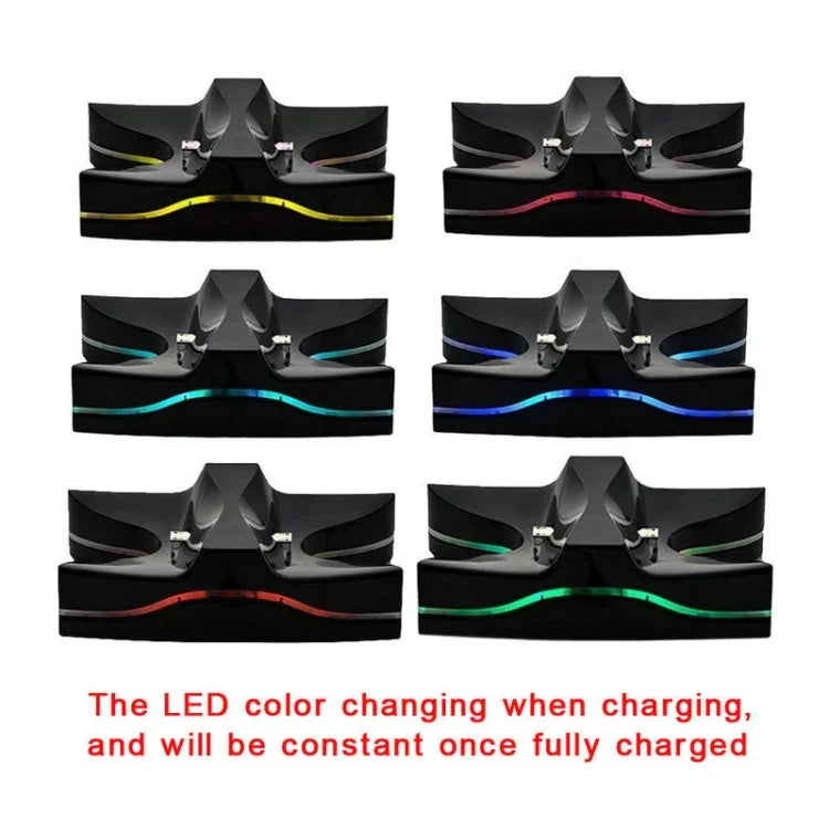 Station de charge spéciale en forme d'OVNI avec 2 ports USB / Support de charge pour manettes PS4 Playstation 4 et LED multicolores.