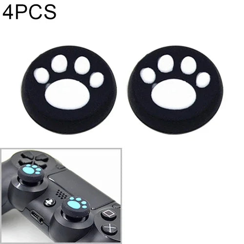 Lot de 4 protections en silicone en forme de pattes de chat pour manettes de jeu PS4/PS3/PS2/Xbox 360/Xbox One/Wii U