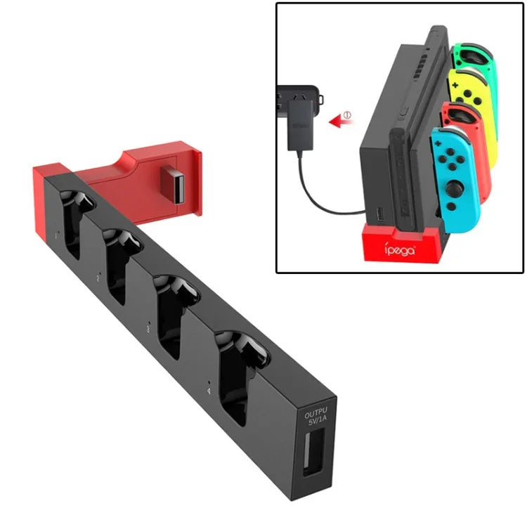 Station de charge iPega PG-9186 pour manettes de jeu Nintendo Switch Joy-Con, avec indicateur de charge, référence PG-9186