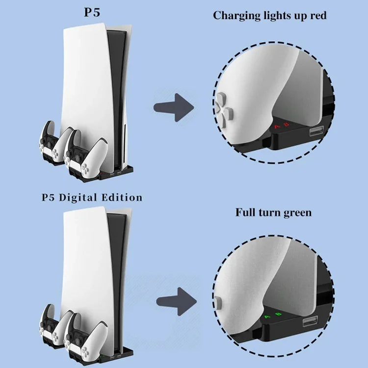 Support de chargement vertical iPlay HBP-269 pour PS5 De/UHD avec poignée, iPega HBP-269