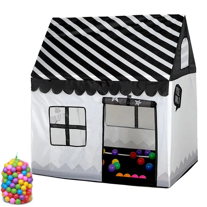 Tente de jeu imprimée pour enfants à usage domestique petite maison de jeu, avec 50 balles océaniques, avec 50 balles océaniques (Noir Blanc), avec 50 balles océaniques (Rose), avec 50 balles océaniques (Vert), avec 50 balles océaniques (Rose clair)