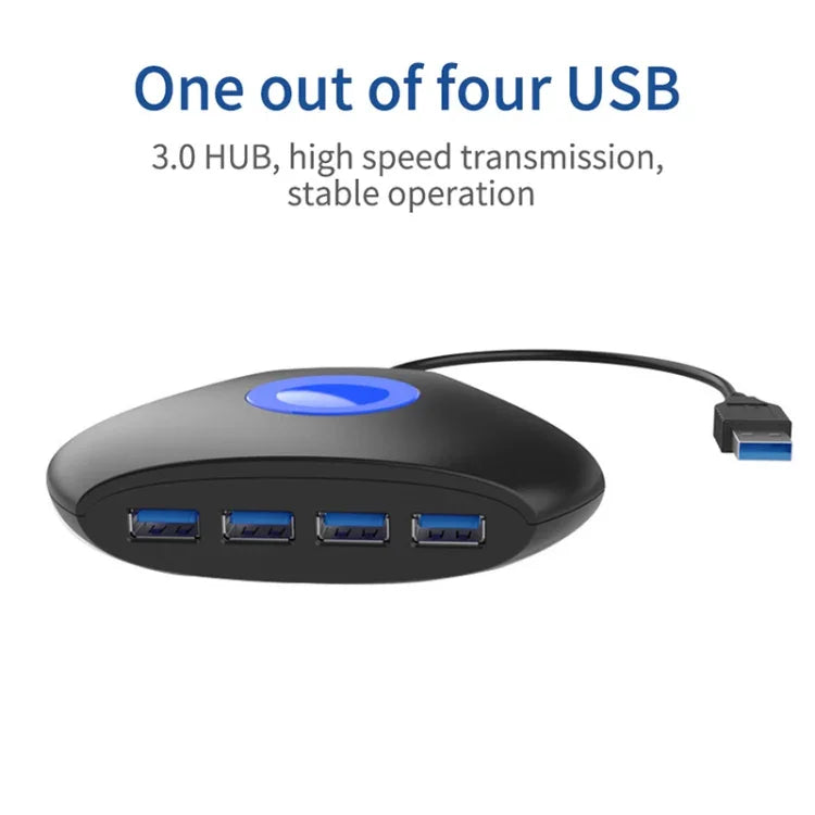Convertisseur hub USB 3.0 4 en 1 KJH P5-015 avec voyant bleu, adaptateur d'extension, chargeur et répartiteur pour PS5 / Xbox Series X
