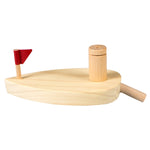 Jouets pour bébé bateau à ballon en bois bateau propulsé par ballon jouets de bain en bois, bateau à ballon en bois