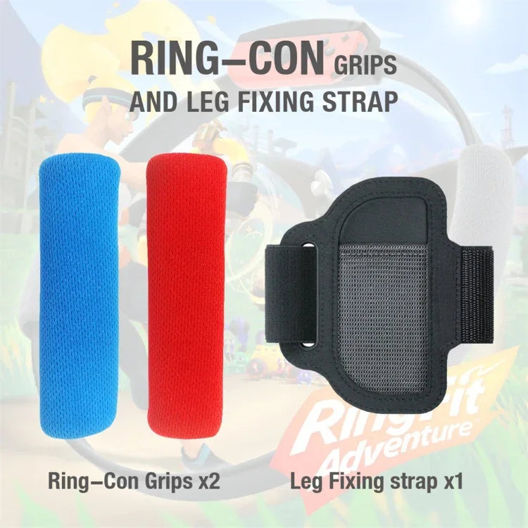 ipega GP-319 Pour manette de jeu Joy-Con Switch : poignées réglables, sangles de fixation pour les pieds et housse en tissu inclus.