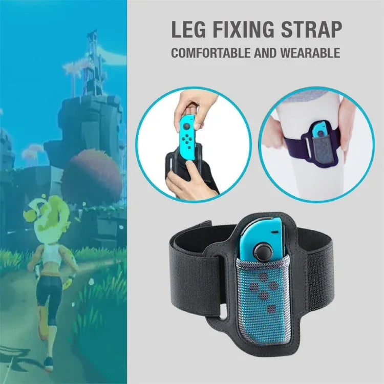 ipega GP-319 Pour manette de jeu Joy-Con Switch : poignées réglables, sangles de fixation pour les pieds et housse en tissu inclus.