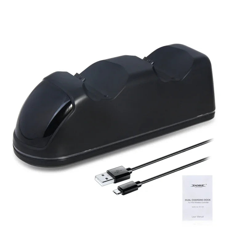 Station de charge double pour manettes sans fil DOBE TP4-1781 avec poignée de charge LED pour PS4 / Slim / Pro, TP4-1781