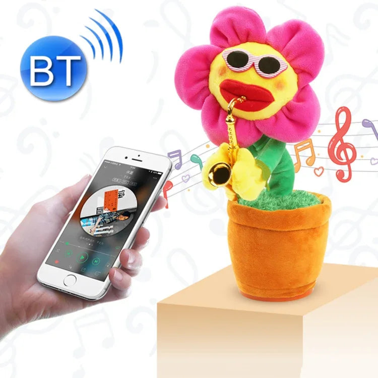 Peluche Bluetooth style saxophone tournesol, jouet pour enfants et adultes, compatible avec le chargement USB et les piles