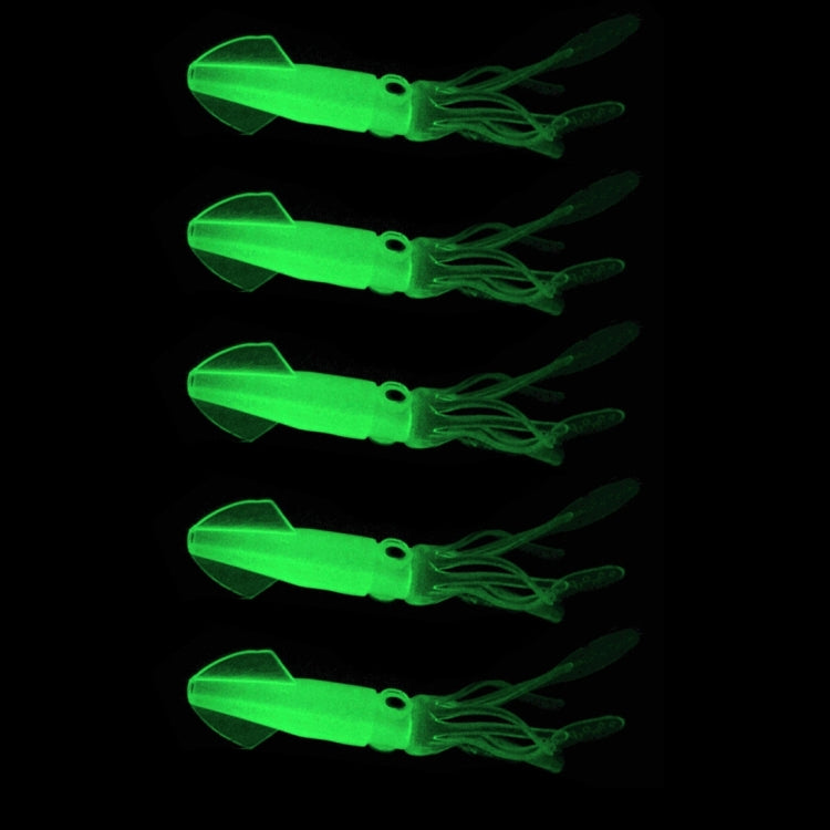 HENGJIA 5 pièces Calamars Appâts Souples en Plastique Leurre de Pêche Artificiel Appât de Pêche Bionique, Longueur : 9 cm, Lumineux, Tuyau Coloré