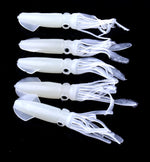 HENGJIA 5 pièces Calamars Appâts Souples en Plastique Leurre de Pêche Artificiel Appât de Pêche Bionique, Longueur : 9 cm, Lumineux, Tuyau Coloré