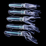 HENGJIA 5 pièces Calamars Appâts Souples en Plastique Leurre de Pêche Artificiel Appât de Pêche Bionique, Longueur : 9 cm, Lumineux, Tuyau Coloré