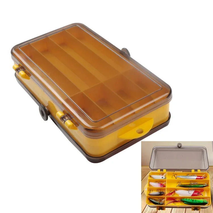 Boîte à leurres portable d'extérieur en plastique transparent, double face, dimensions : 18 x 10 x 5 cm