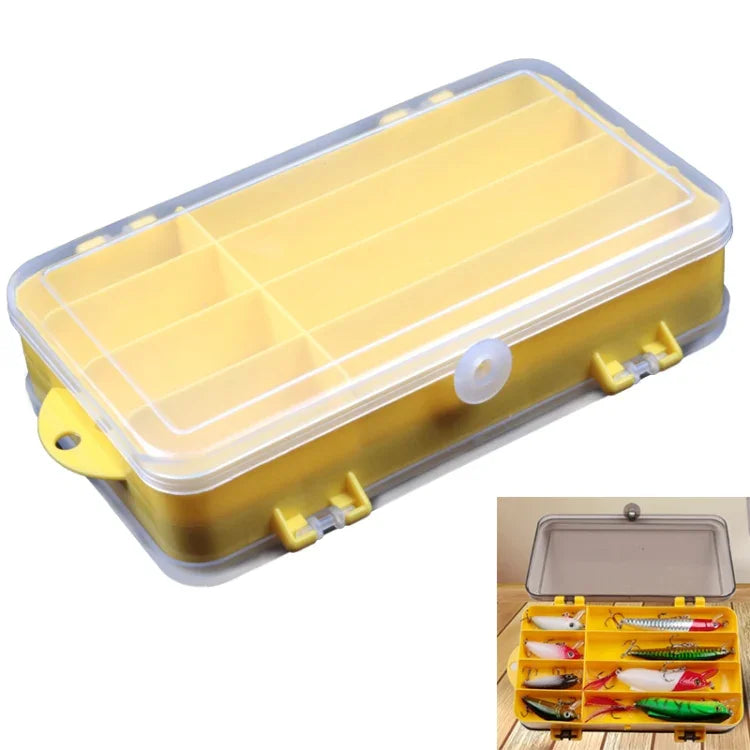 Boîte à leurres portable d'extérieur en plastique transparent, double face, dimensions : 18 x 10 x 5 cm
