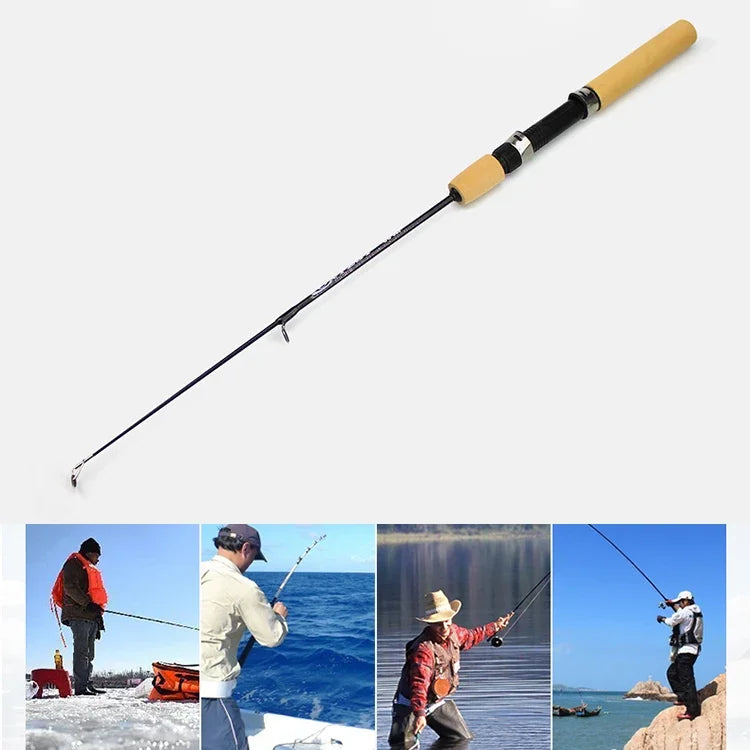 Canne à pêche à glace portable de 27 cm, canne à crevettes, canne à leurre, accessoires de pêche, longueur d'extension : 60 cm, 27 cm