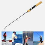 Canne à pêche à glace portable 35cm, canne à crevettes, canne à leurre, accessoires de pêche, longueur d'extension: 100cm, 35cm