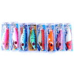 HENGJIA HENG JIA SJ011 8 en 1 10cm Leurre de pêche rigide en plastique noctilucent Leurre de pêche au calamar, livraison de couleur aléatoire