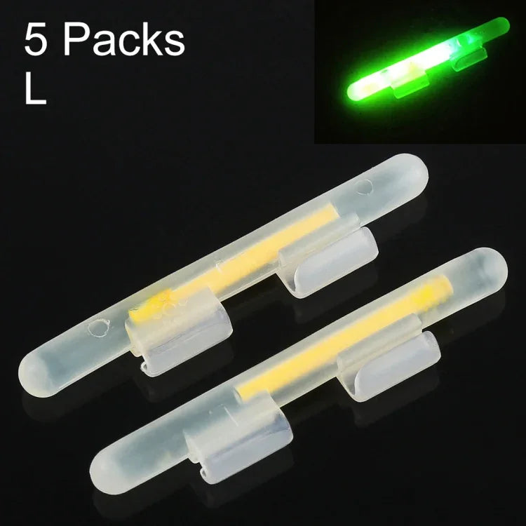 5 paquets de bâton lumineux flottant phosphorescent OCEAN SUN à fixer pour la pêche de nuit, L, compatible avec un scion de 2,7-3,2 mm, à fixer, L