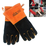 Modèles de Gants de Protection en Cuir pour BBQ Extérieur Hommes et Femmes, Isolation Haute Température, Épaissis, Longs, Soudure, CLS-BBQ