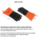 Modèles de Gants de Protection en Cuir pour BBQ Extérieur Hommes et Femmes, Isolation Haute Température, Épaissis, Longs, Soudure, CLS-BBQ