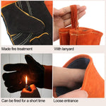 Modèles de Gants de Protection en Cuir pour BBQ Extérieur Hommes et Femmes, Isolation Haute Température, Épaissis, Longs, Soudure, CLS-BBQ