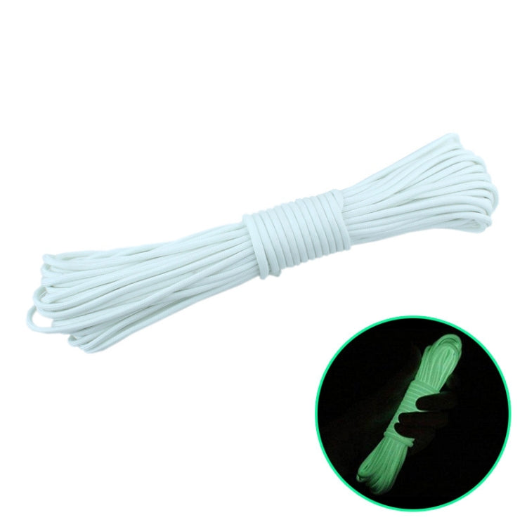 Corde fluorescente d\'escalade de sauvetage pour tente de camping extérieure pleine lumière en nylon+polyester 9 brins 20m, Vert 20m, Blanc 20m, Jaune 20m, Rose 20m
