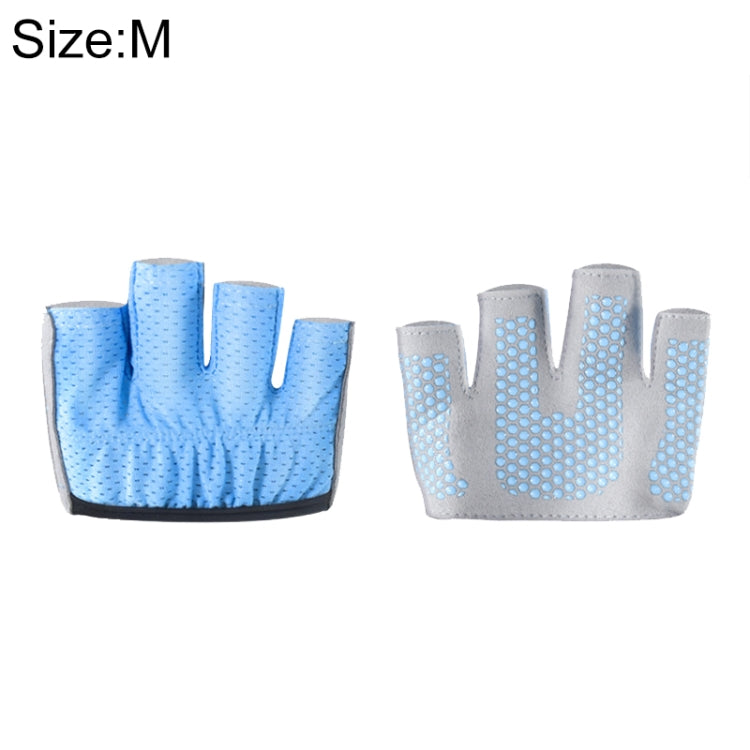 Gants de yoga à demi-doigts antidérapants protecteur de paume de sport de gym, taille : M, circonférence de la paume : 18cm, taille : M