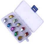 HENGJIA 10 leurres de pêche Luya Rock de 3 cm/1,5 g, kit bionique avec boîte en plastique, Box014